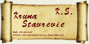 Kruna Stavrević vizit kartica